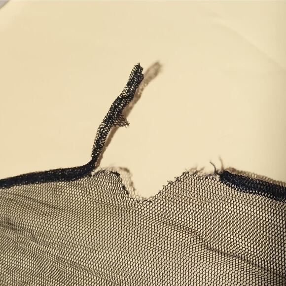 Vintage 90s Y2K Prom Dress Maxi Gown Size M 12 Black Lace Fairy Goth Betsy Adam - Picture 13 of 13